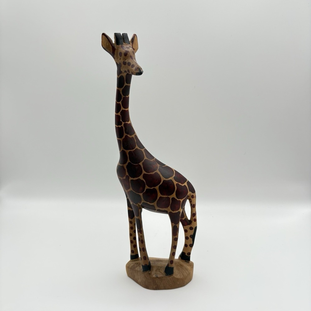 Wooden Giraffe Hand-carved And Hand-painted 12" Inch From South Africa